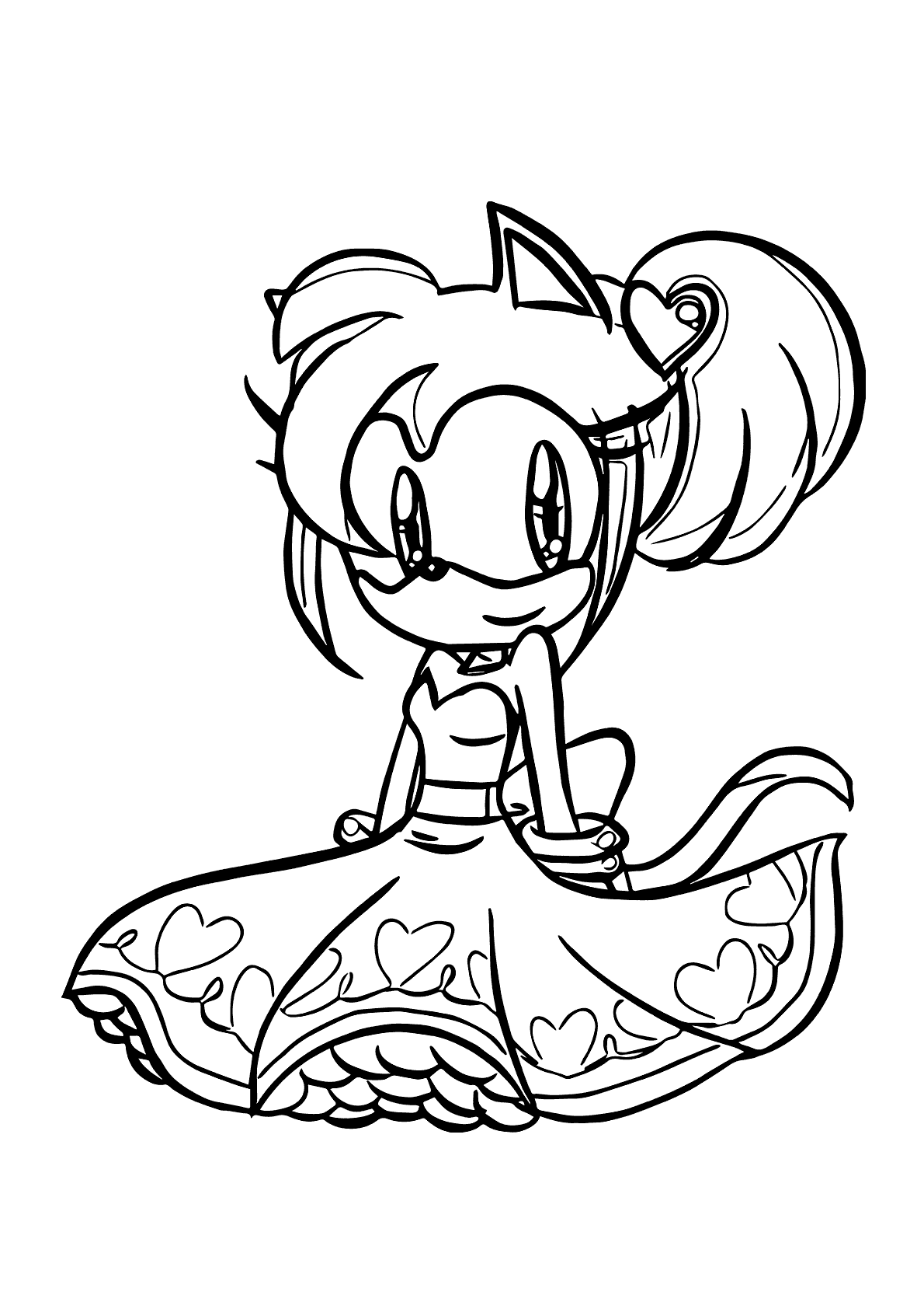 Amy de vestidinho para colorir - Imprimir Desenhos