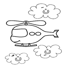 avioes para colorir helicoptero e nuvem