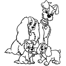 cachorros para colorir cachorrinho e familia