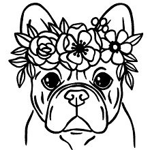 cachorros para colorir cachorro com flores