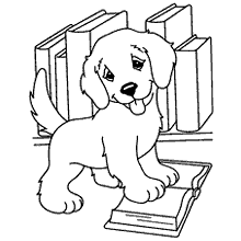 cachorros para colorir cachorro com livros
