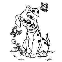 cachorro para colorir cachorro e borboletas