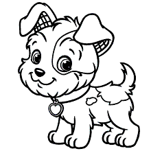 Desenho de cachorro fofo para colorir em papel a4