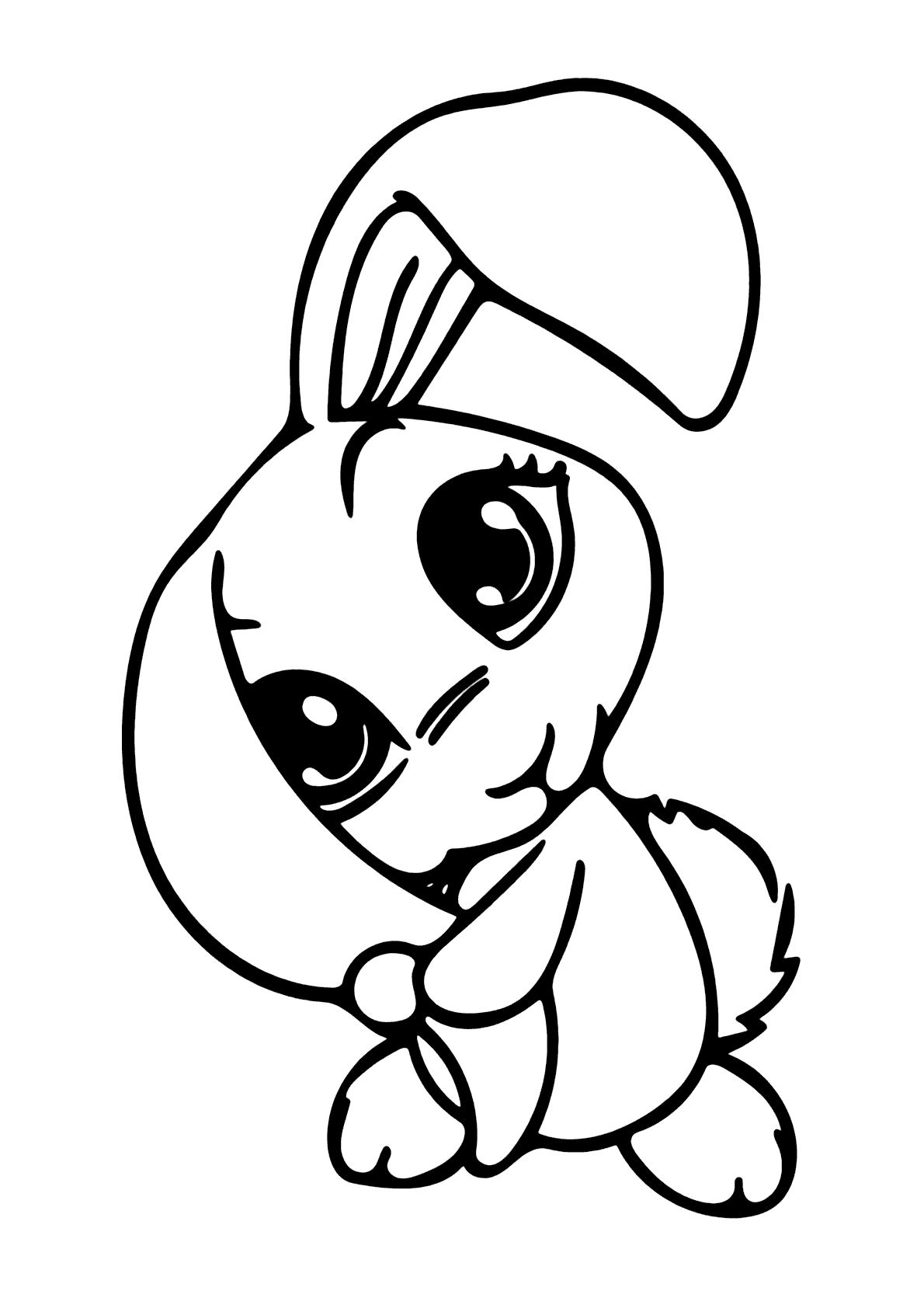 Desenho de Coelho Kawaii para colorir  Desenhos para colorir e imprimir  gratis