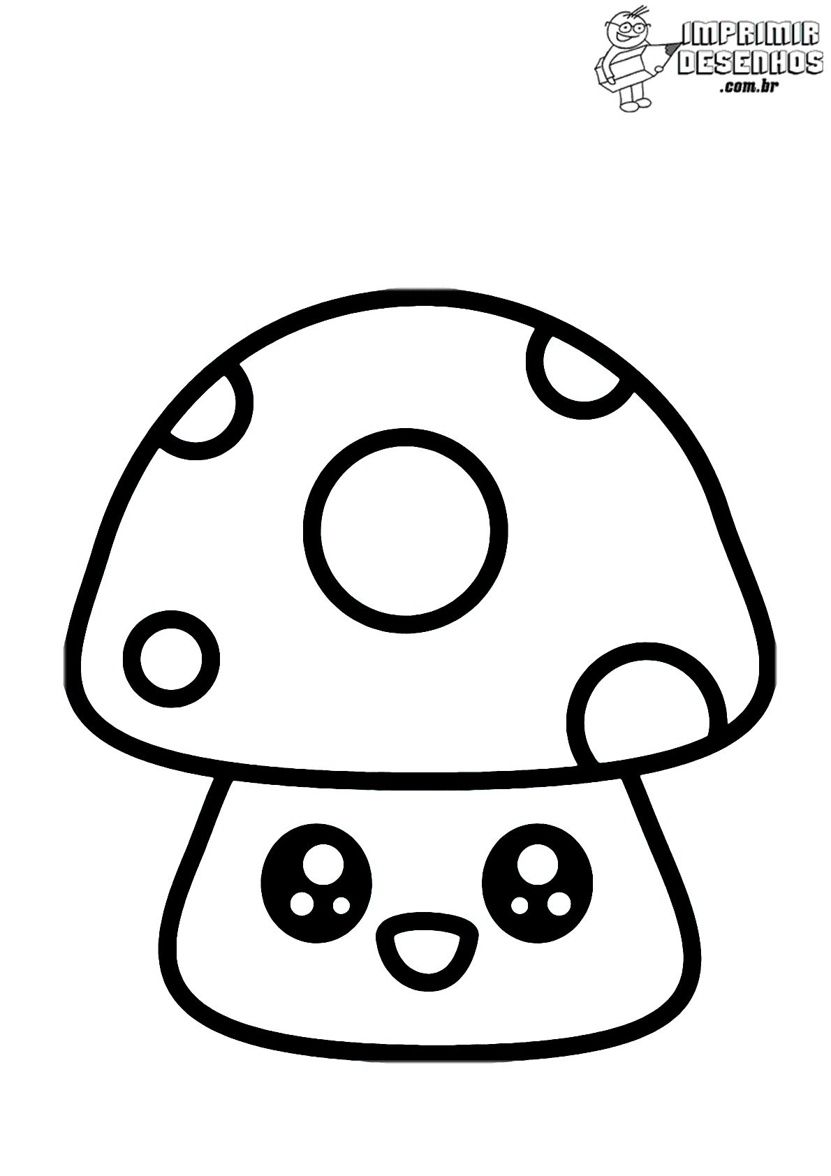 Cogumelo kawaii para colorir - Imprimir Desenhos