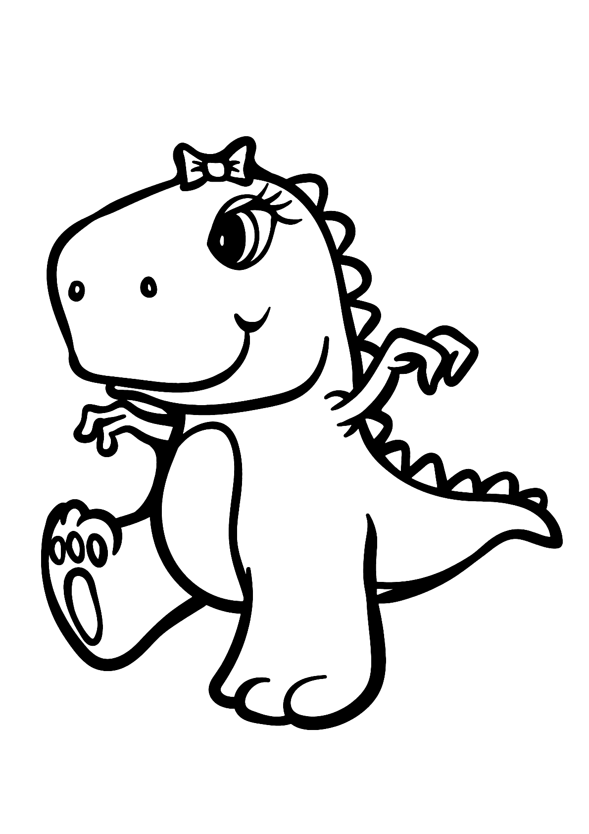 Dinossauro simples para colorir - Imprimir Desenhos