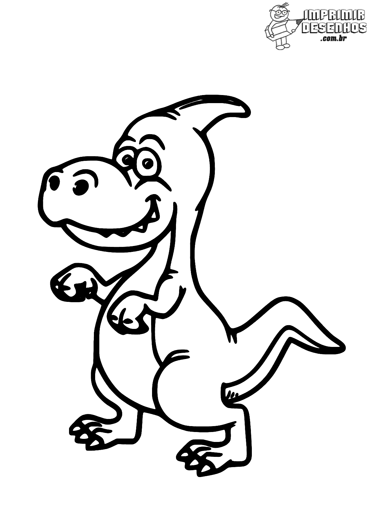 Desenho de Dinossauro parasaurolofo para colorir