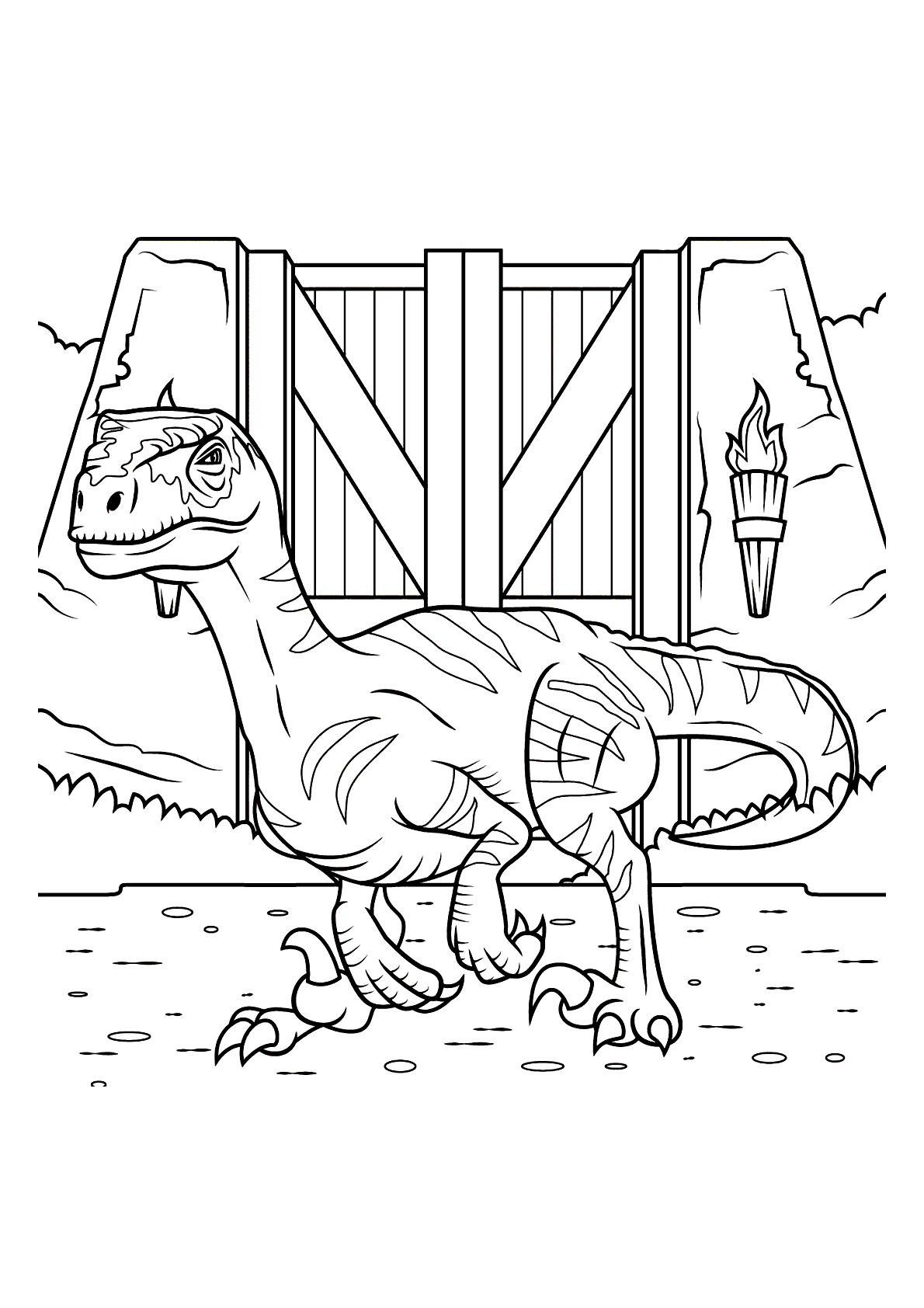 Dinossauro velociraptor para colorir - Imprimir Desenhos