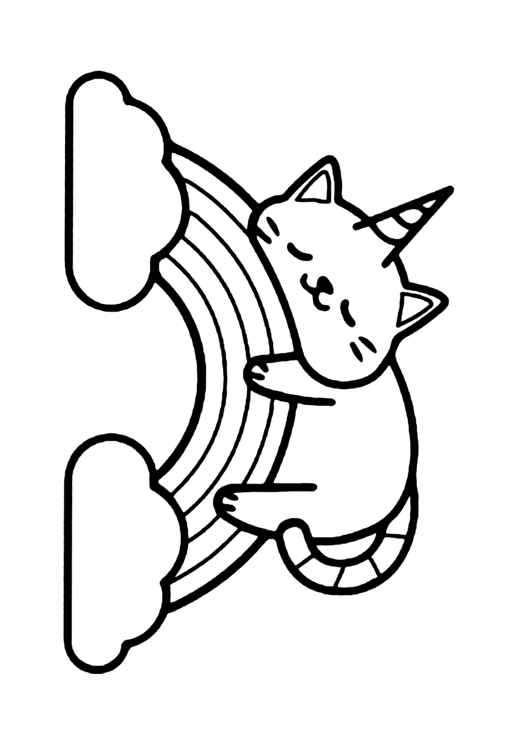 Gatinho Unic Rnio Para Colorir Imprimir Desenhos