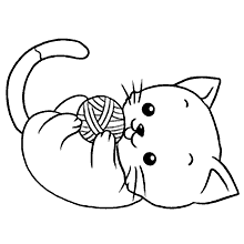 Desenho de Brincando de gato para colorir