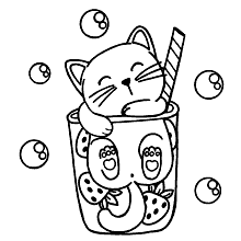 gatos para colorir gatinho drink