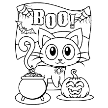 gatos para colorir gatinho halloween