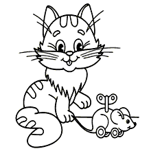 gatos para colorir gato e ratinho