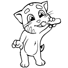 Gatinho bebendo suco para colorir - Imprimir Desenhos