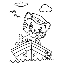 gatos para colorir gato marinheiro