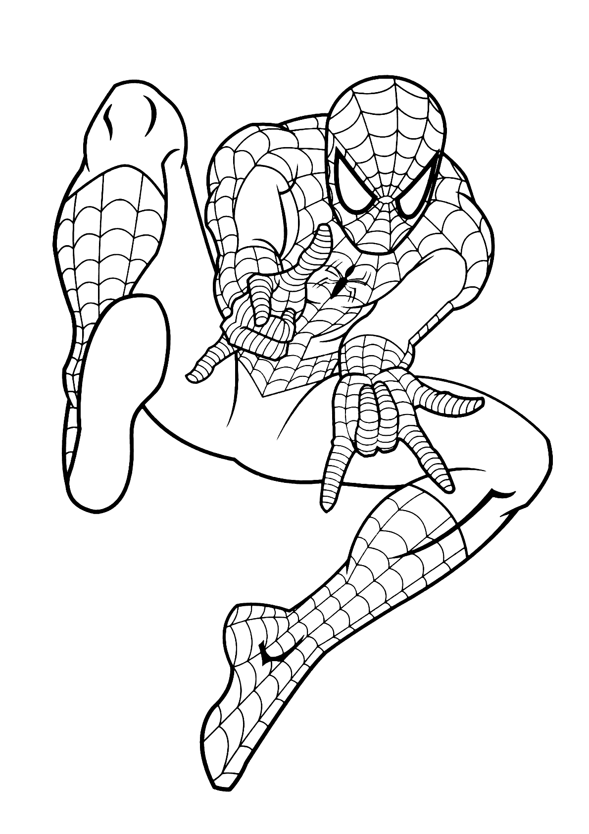 homem-aranha-para-colorir-jogando-a-teia - Artes Visuais