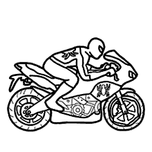 homem aranha para colorir motocicleta