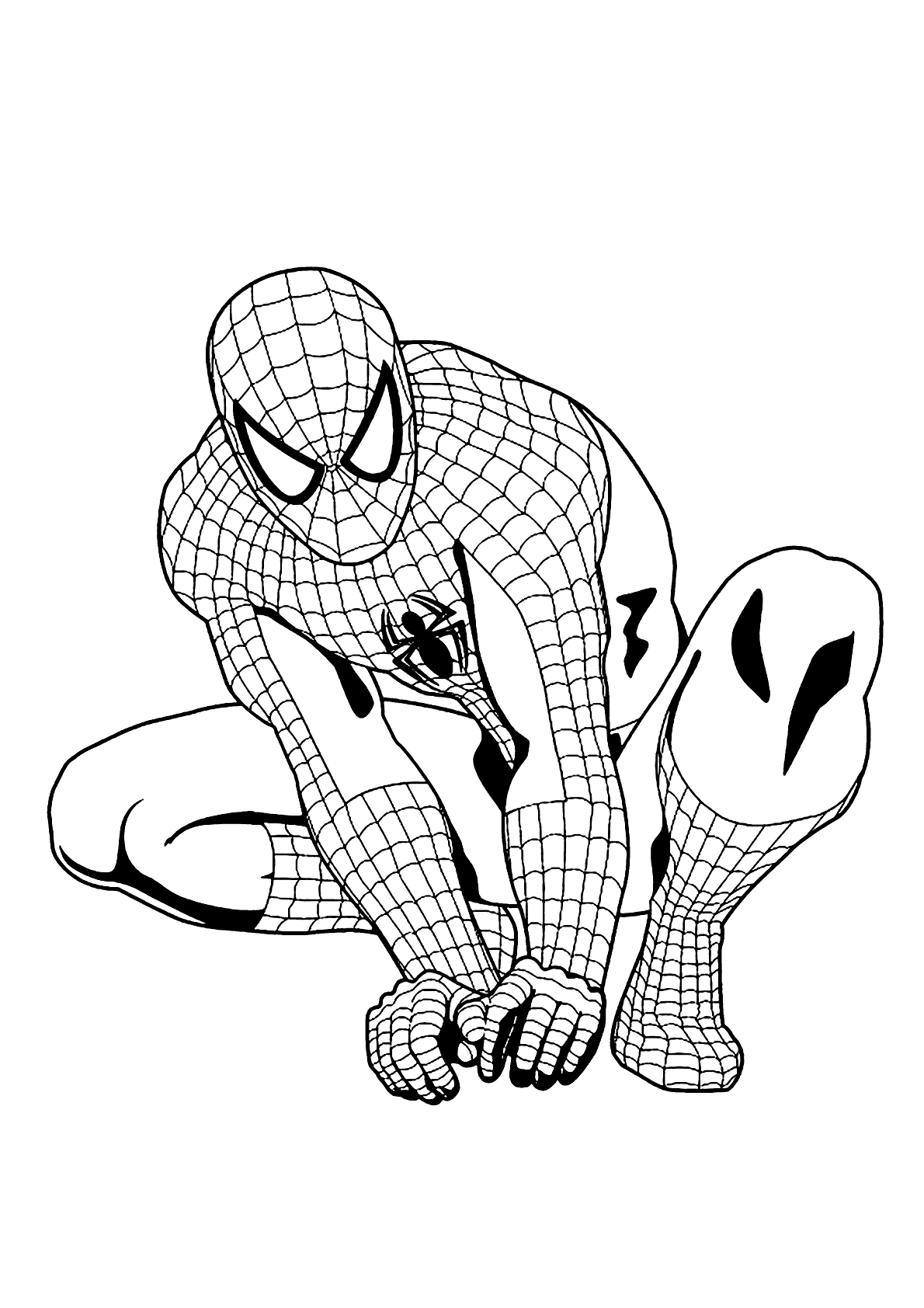 Homem aranha super-herói para colorir - Imprimir Desenhos