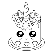 Desenho de sorvete kawaii para colorir