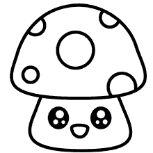 kawaii para colorir cogumelo kawaii