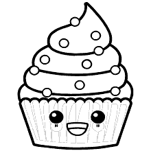 kawaii para colorir cupcake kawaii