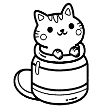 kawaii para colorir gatinho mel