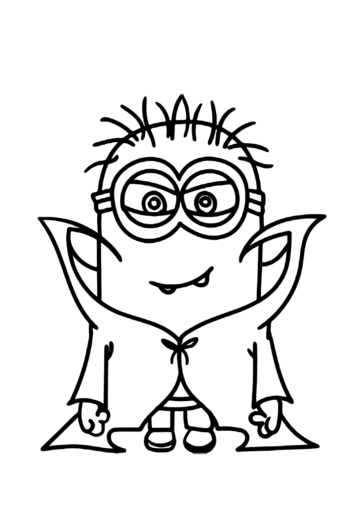 Desenho de Minions vampiro para colorir e imprimir