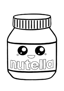 Nutella kawaii para colorir - Imprimir Desenhos