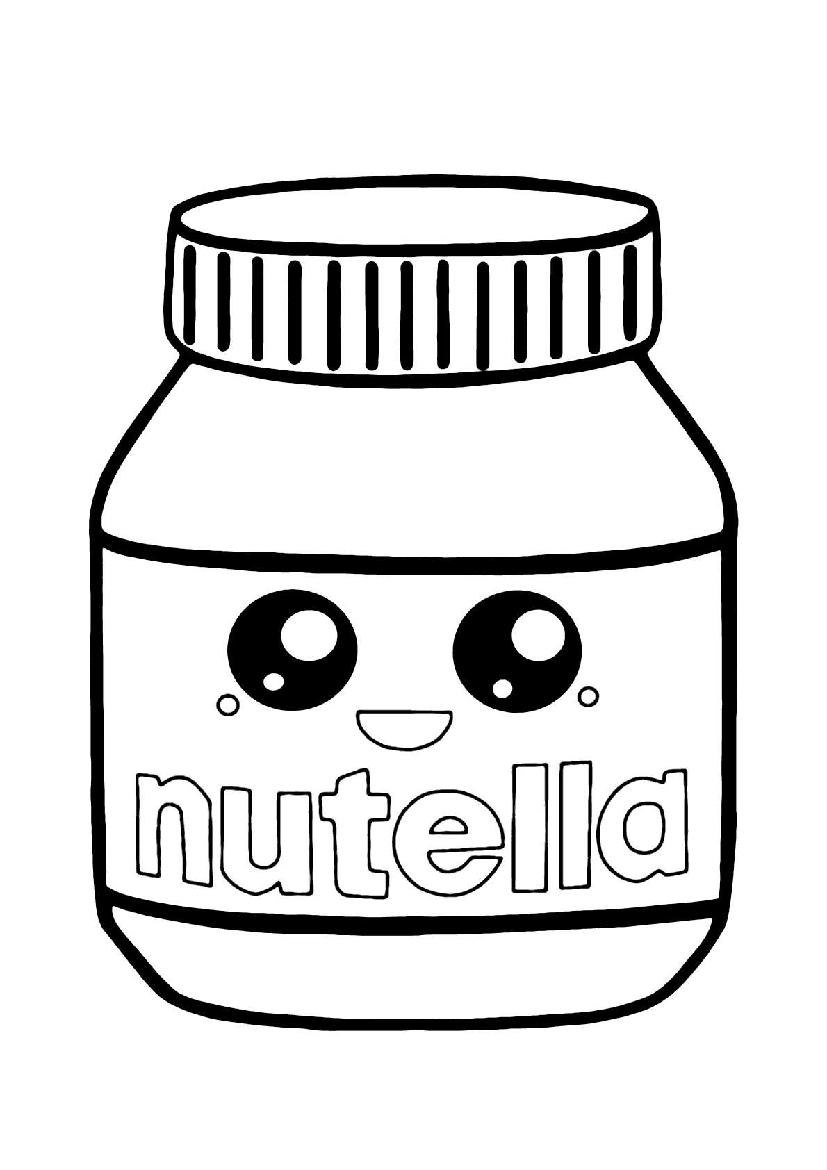 Nutella kawaii para colorir - Imprimir Desenhos