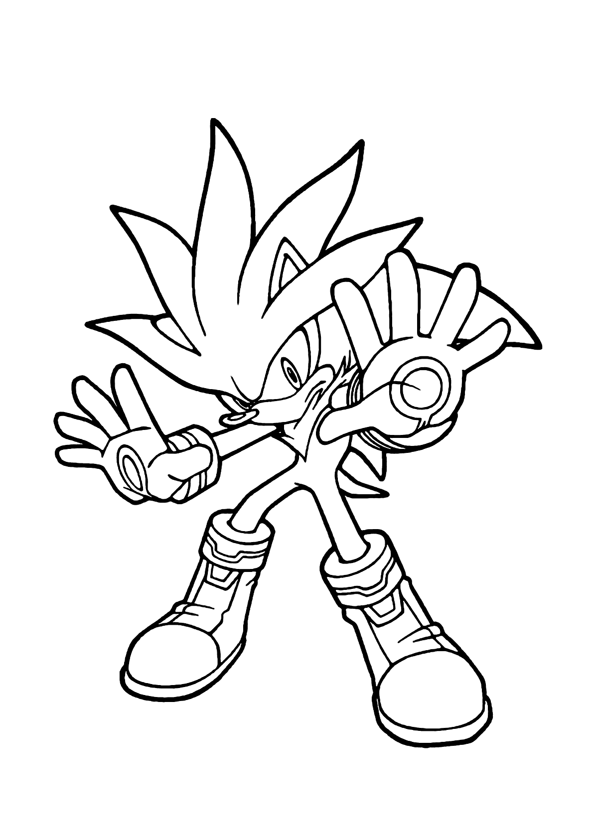 Desenhos para colorir da equipe Sonic Generations Silver The Hedgehog -  Desenhos para colorir gratuitos para impressão