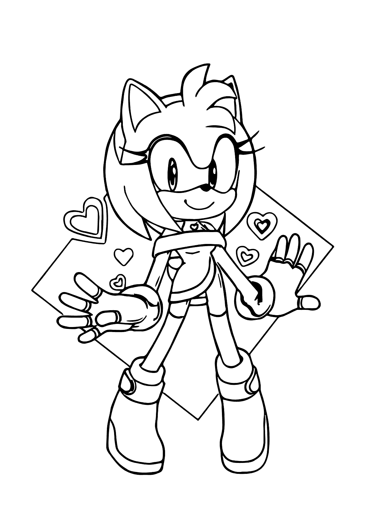 Desenhos de Amy Rose para Colorir, Pintar e Imprimir 