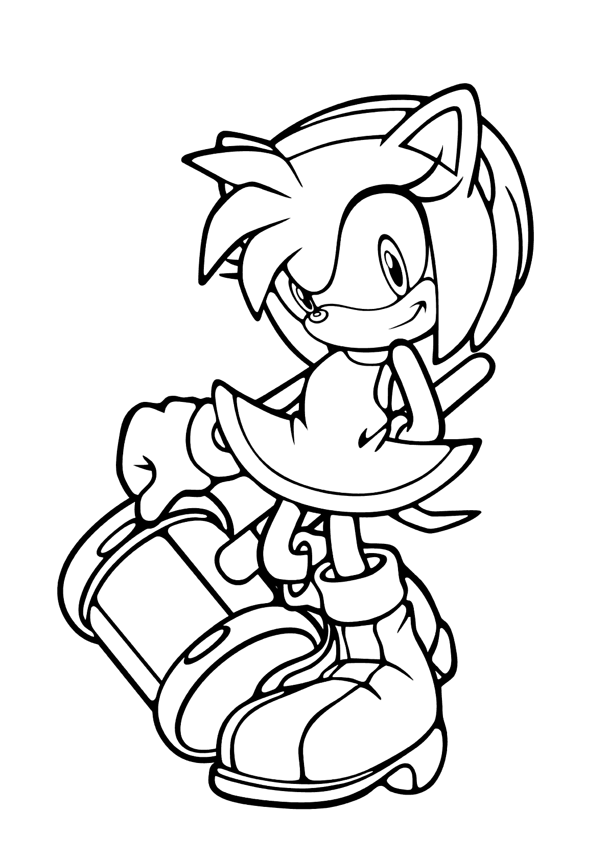 Desenhos para colorir de Amy Rose Sonic - Desenhos para colorir gratuitos  para impressão