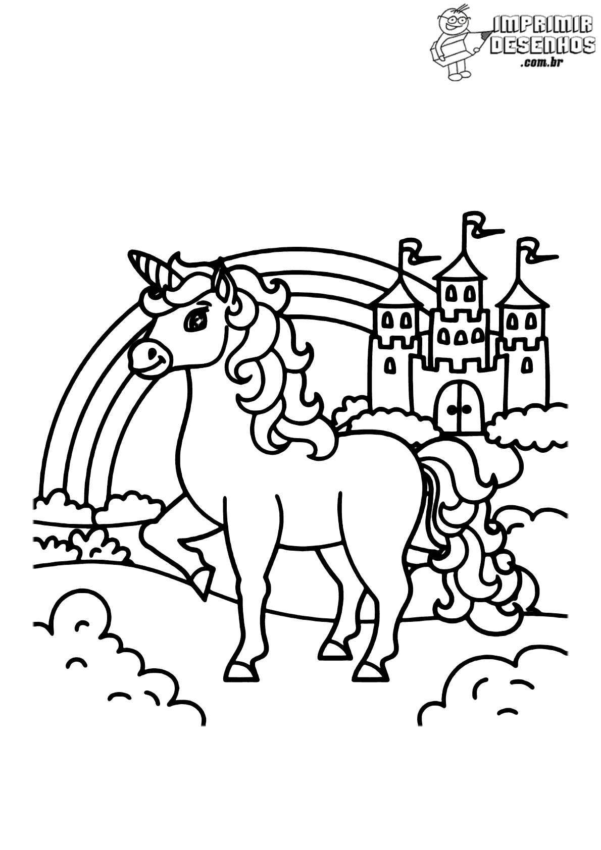 Castelo de unicórnio para colorir para crianças 5723518 Vetor no