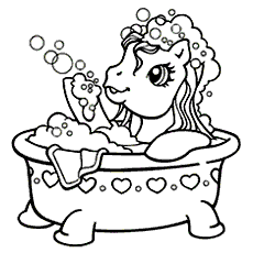 unicornios para colorir banho