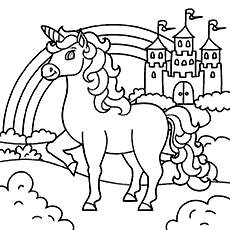 unicornios para colorir castelo