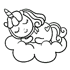unicornios para colorir dormindo