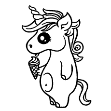 unicornios para colorir sorvete