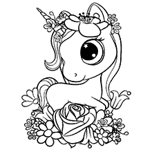unicornios para colorir unicornio e flores