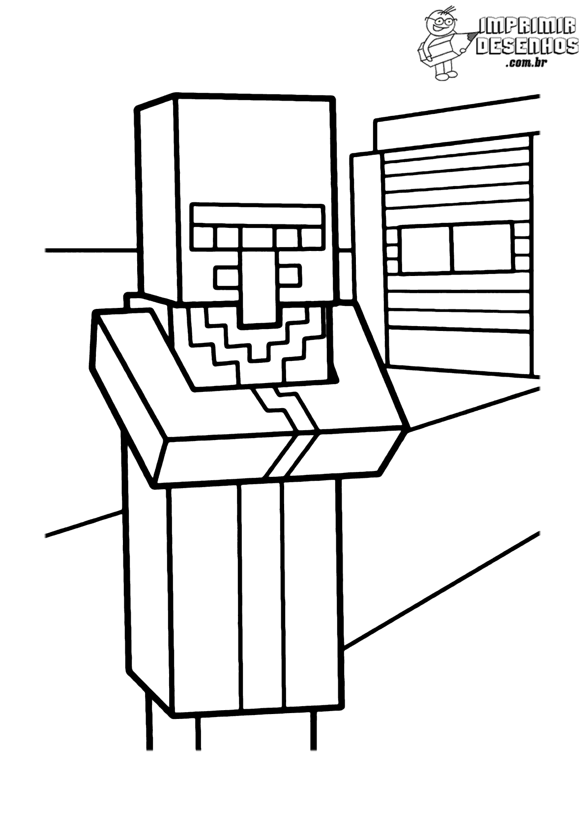 Aldeão do minecraft para colorir - Imprimir Desenhos