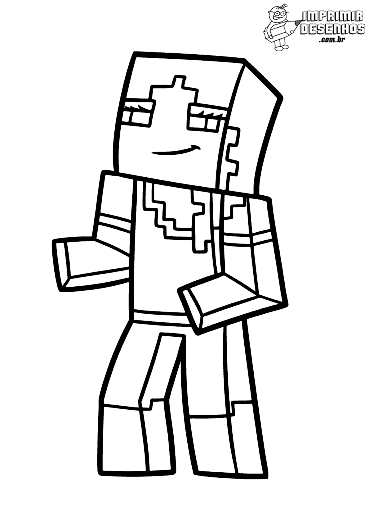 Desenho de Minecraft Alex para colorir