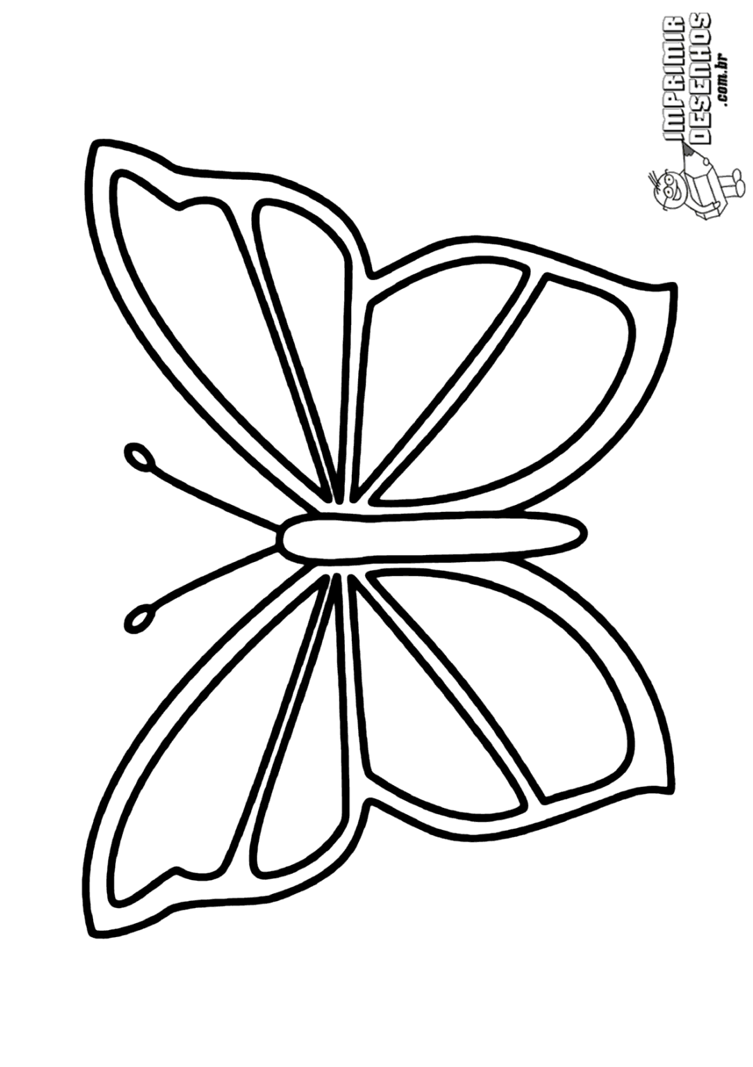 Borboleta básica para colorir - Imprimir Desenhos