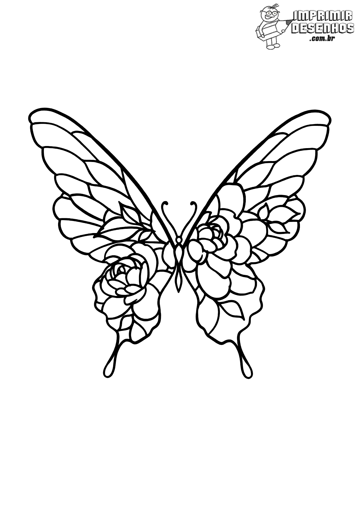 borboleta bonita para colorir e pintar