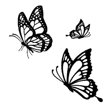 borboletas para colorir trio