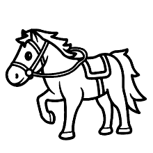 Desenho de Cavalo de carrossel para colorir