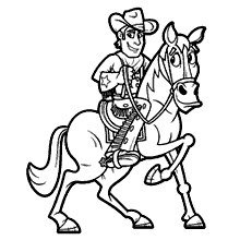 cavalos para colorir cawboy