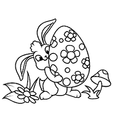 coelhos da pascoa para colorir coelho com ovo