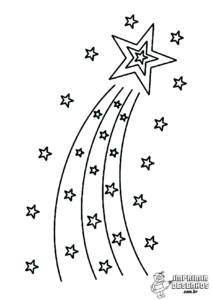 Estrela cadente fofa para colorir