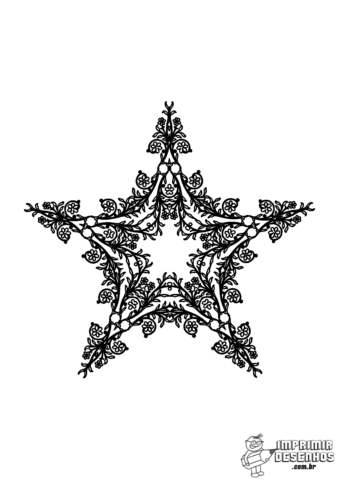 Estrela florida para colorir - Imprimir Desenhos