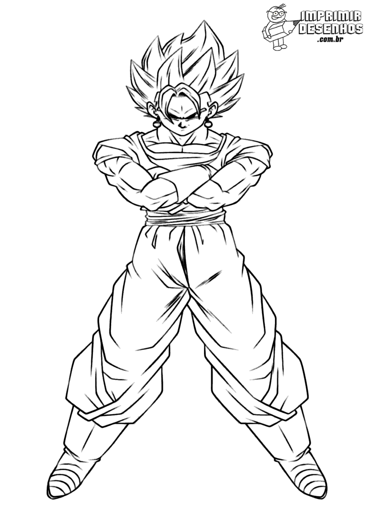 Gogeta pronto para luta para colorir e pintar - Imprimir Desenhos