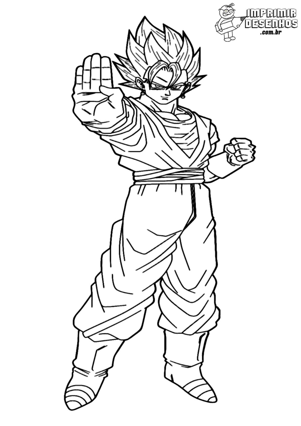 Gogeta pronto para luta para colorir e pintar - Imprimir Desenhos